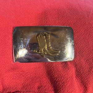 Vintage Two Tone Cowboy Boot Belt Buckle